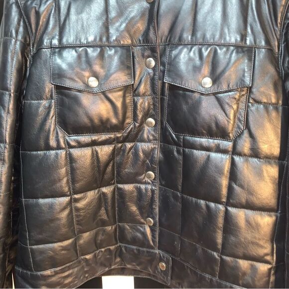 Customized LADIES OF HARLEY Vintage 90s Tommy Hilfiger Quilted Leather Jacket - Picture 6 of 16